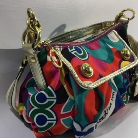 COACH Handbags - Multi-Colored COACH Shoulder Bag with 2 Straps